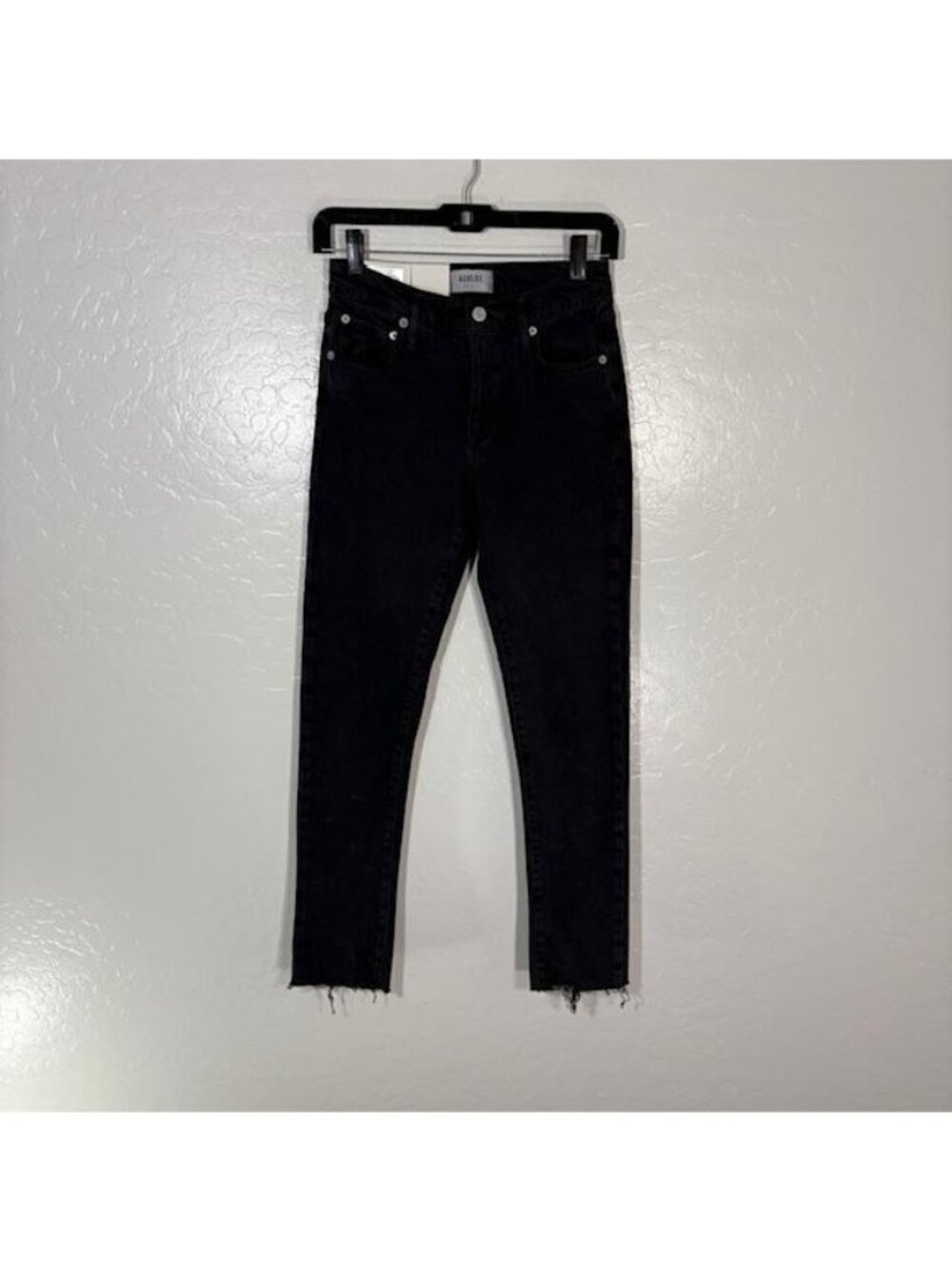 Agolde Toni Jean Jeans Womens 24 Black Mid Rise Straight Organic Denim